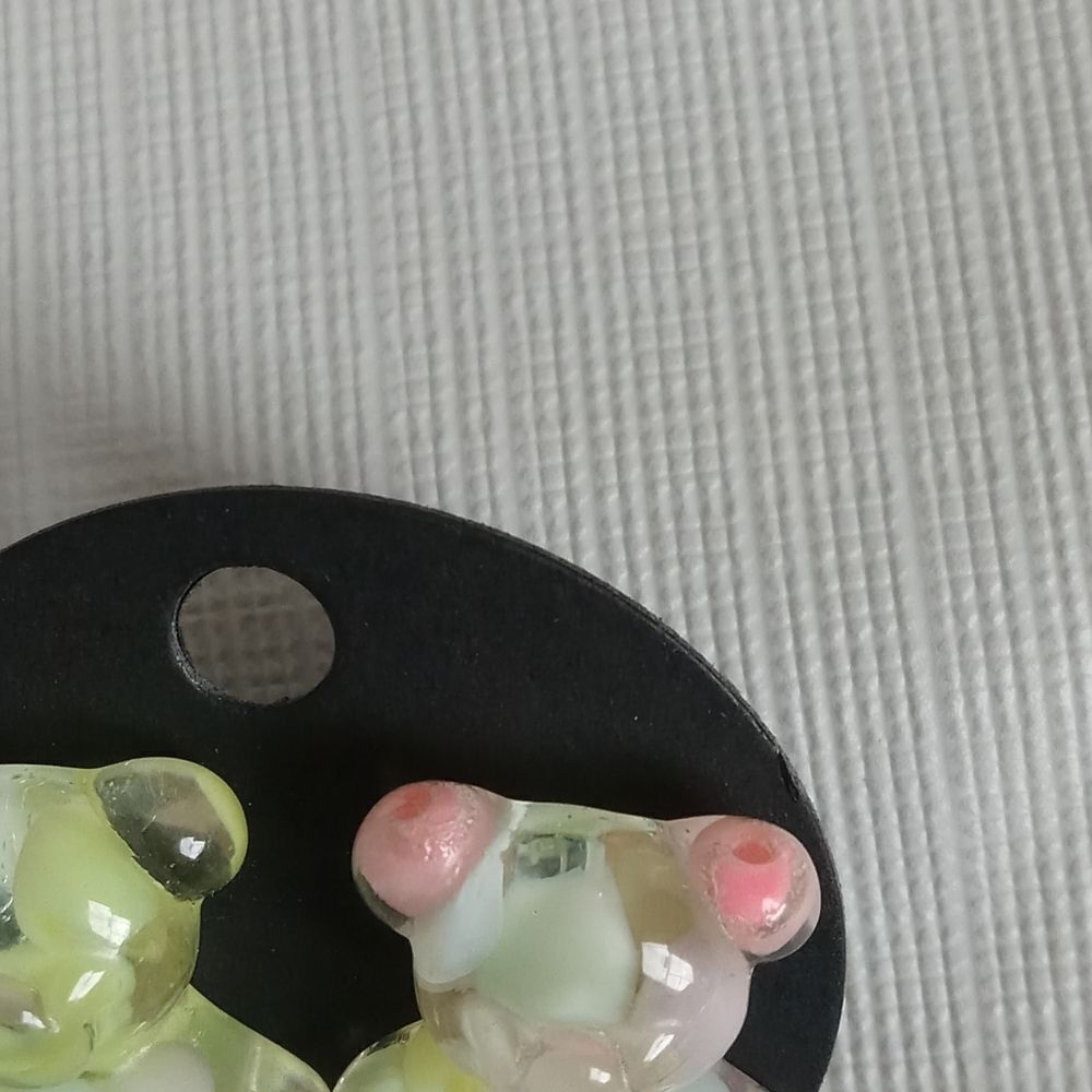 Set of Two Colorful Transparent Resin Gummy Bear Shaped Post Back Stud Earrings - Picture 5 of 9